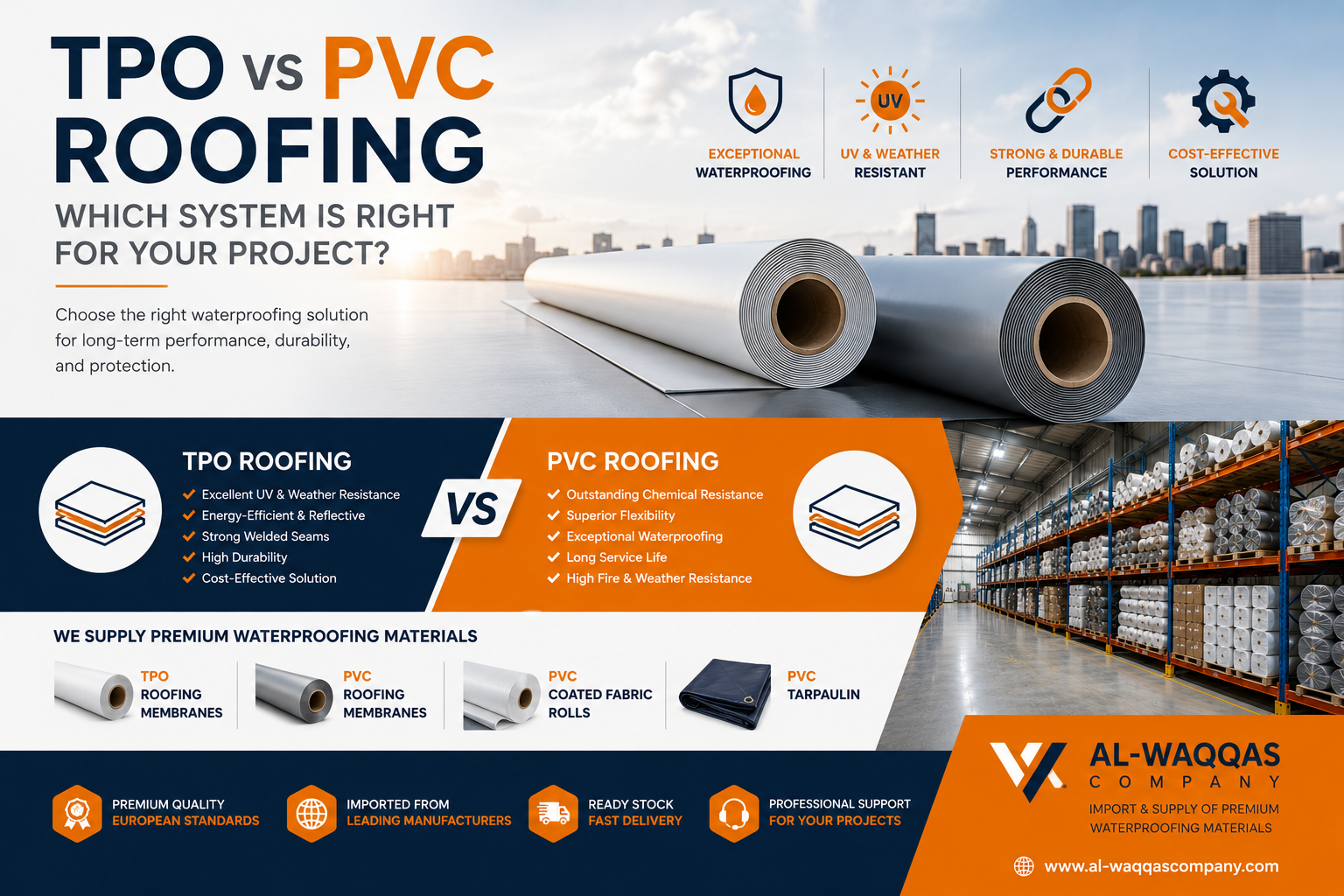 TPO vs. PVC Roofing: Which Waterproofing System Is Right for Your Project?
